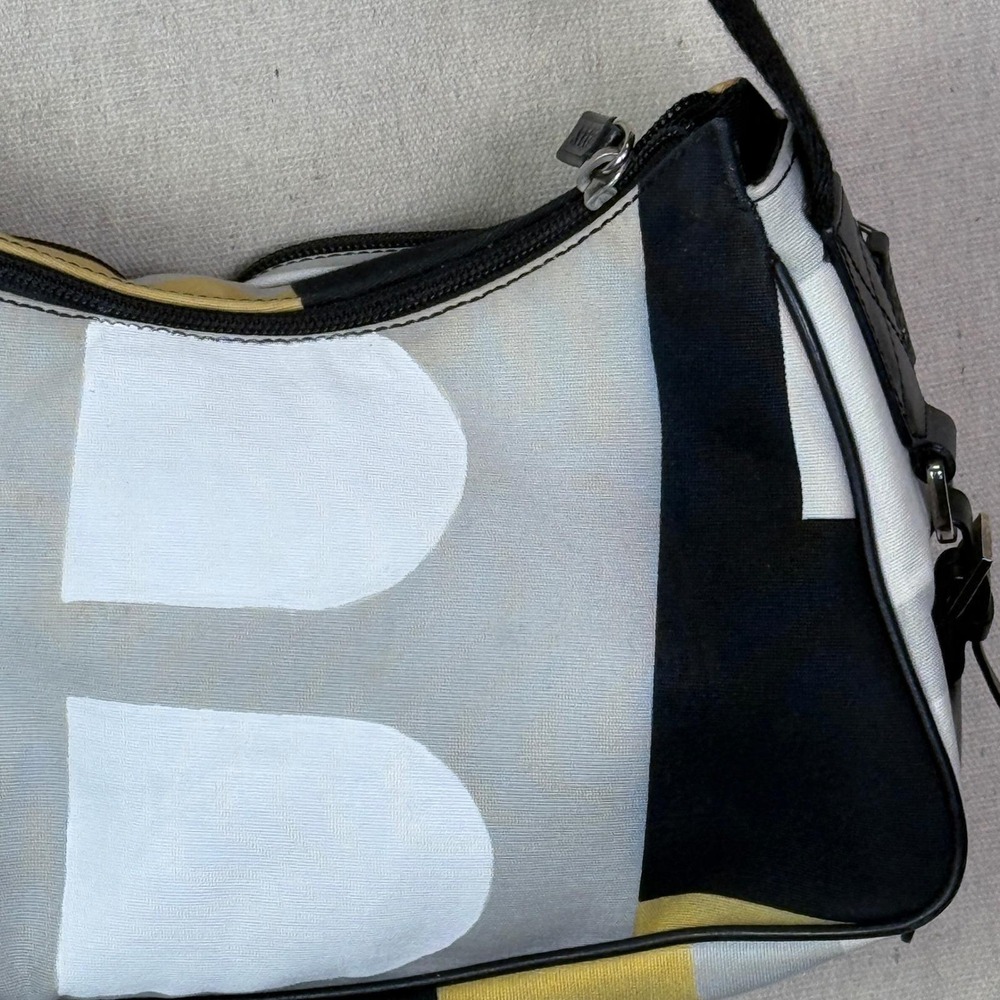 Vintage Bally Y2K Shoulder Bag Canvas Graphic Multi Pocket Designer - Picture 7 of 12